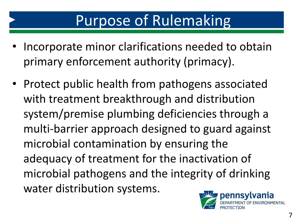 purpose of rulemaking