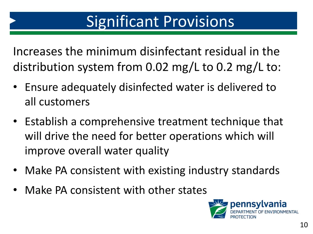 significant provisions