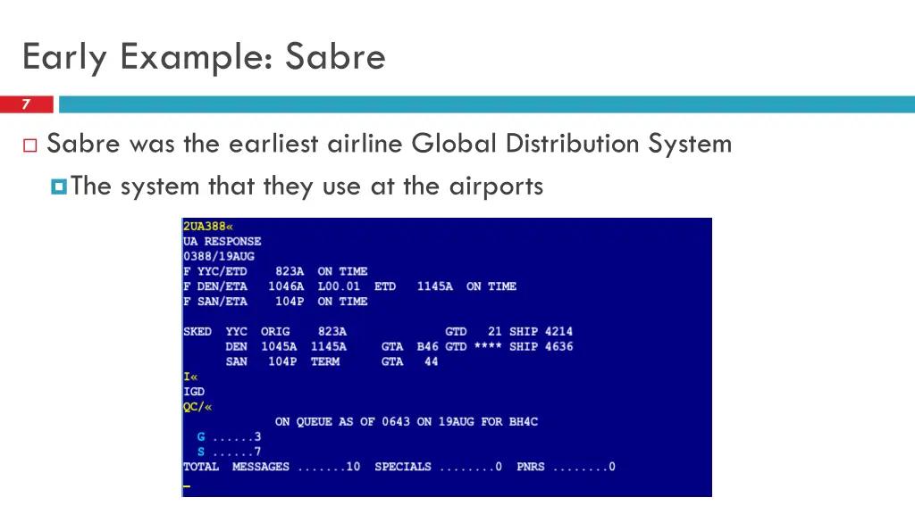 early example sabre