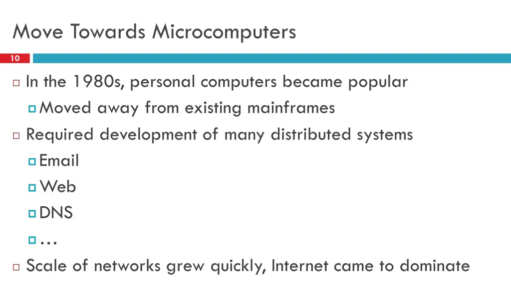 move towards microcomputers