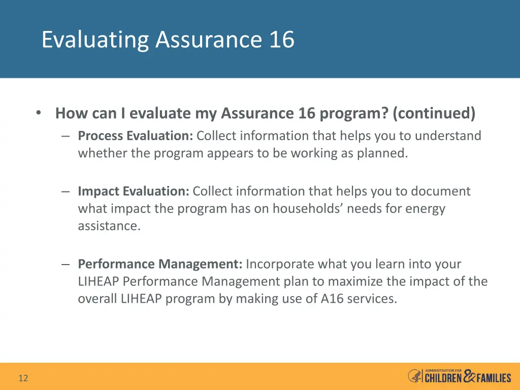 evaluating assurance 16 3