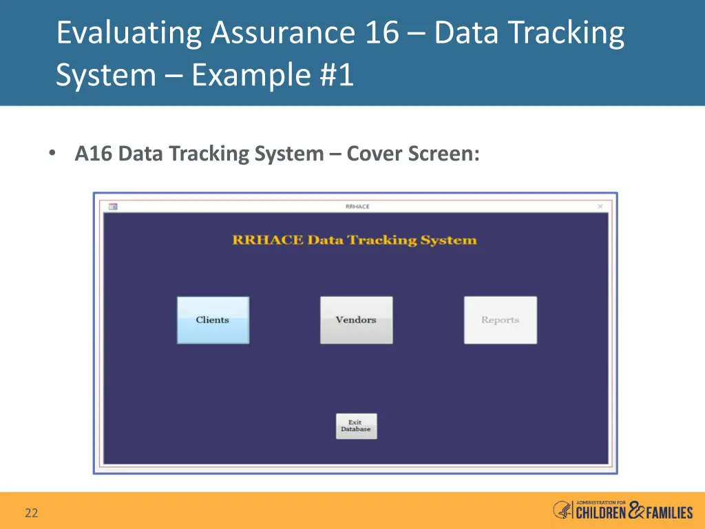 evaluating assurance 16 data tracking system 4