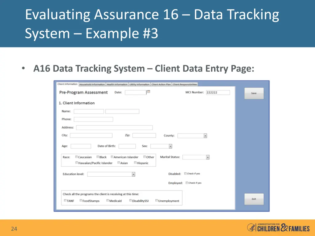evaluating assurance 16 data tracking system 6