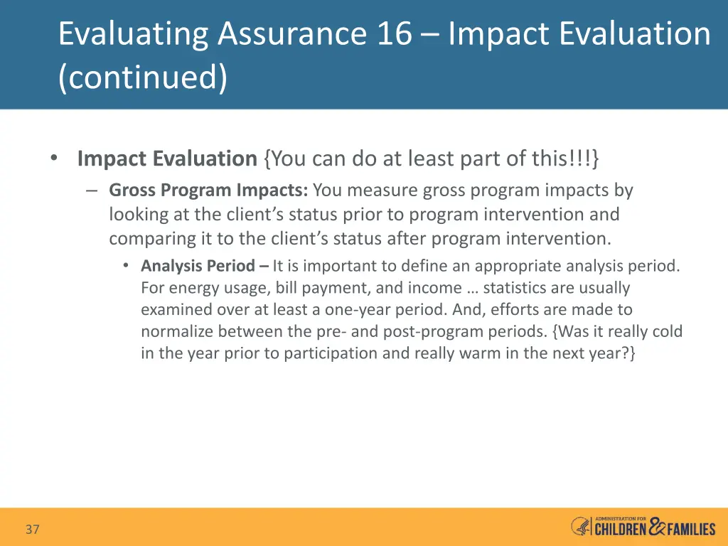 evaluating assurance 16 impact evaluation 6