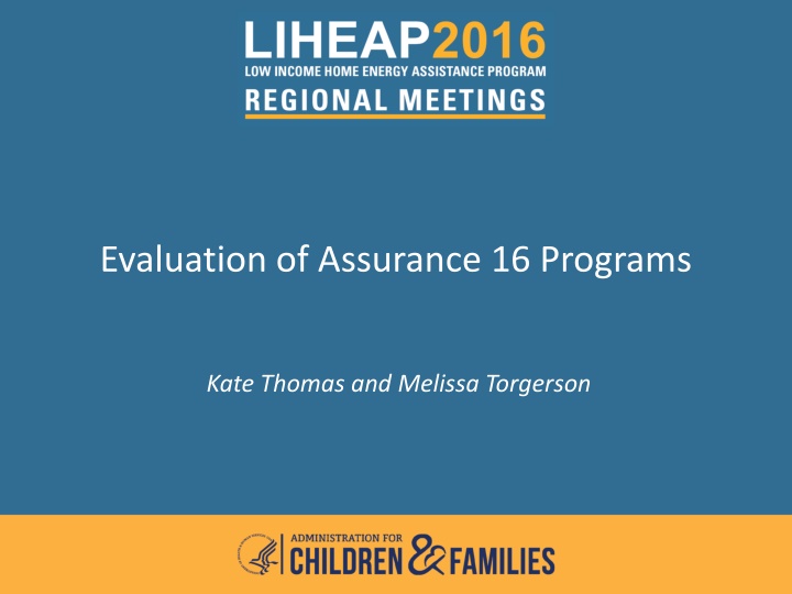 evaluation of assurance 16 programs
