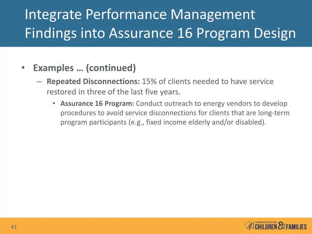 integrate performance management findings into 1