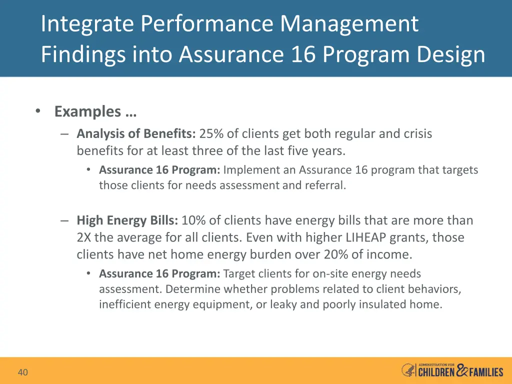 integrate performance management findings into