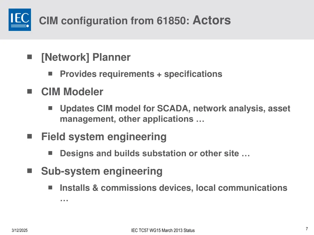 cim configuration from 61850 actors