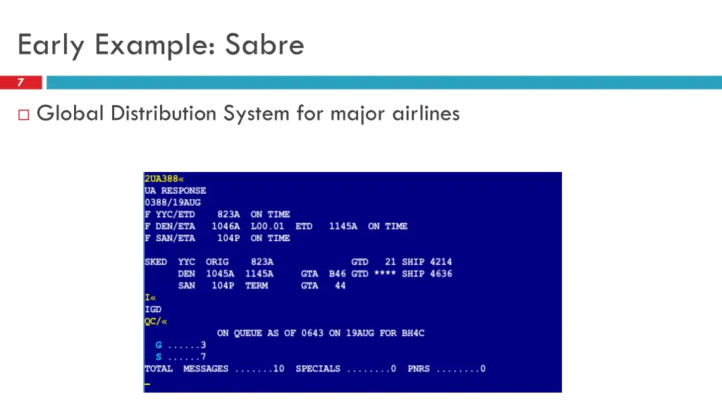 early example sabre