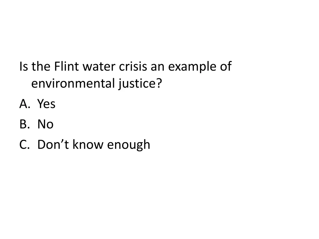 is the flint water crisis an example