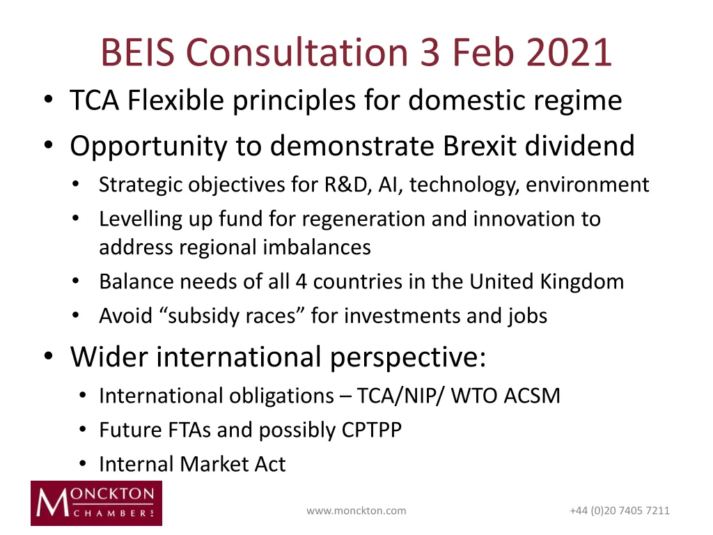 beis consultation 3 feb 2021