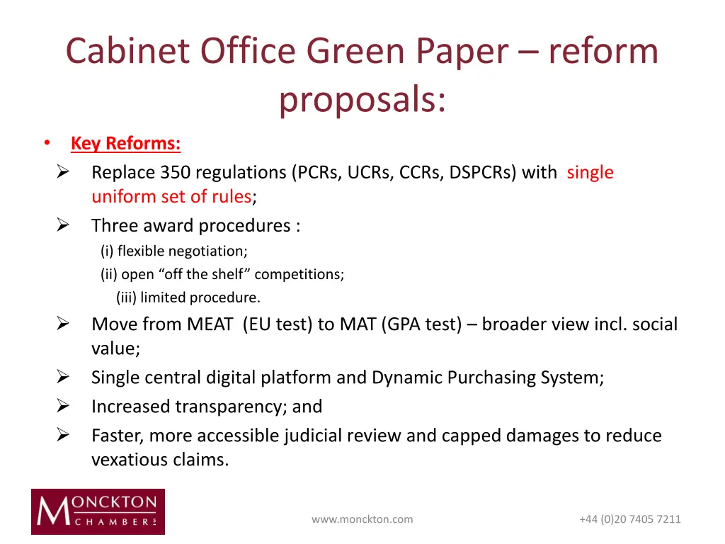 cabinet office green paper reform proposals 1