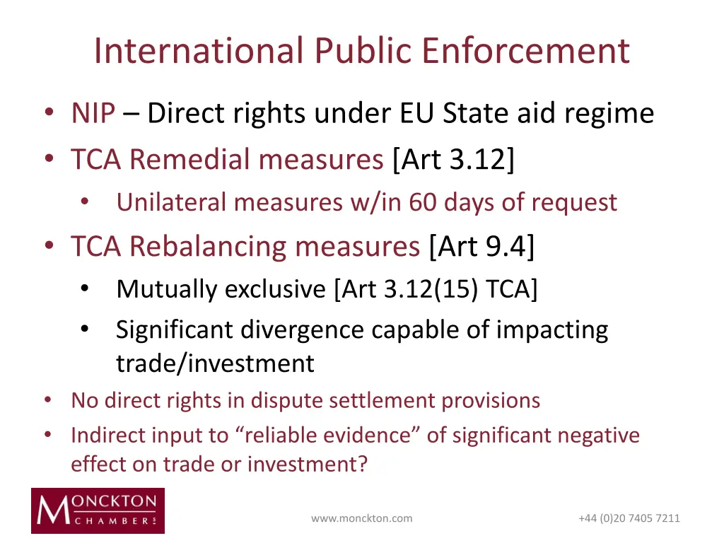 international public enforcement