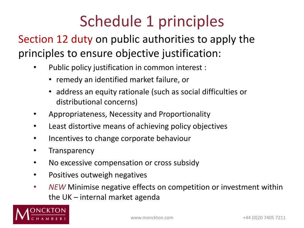 schedule 1 principles