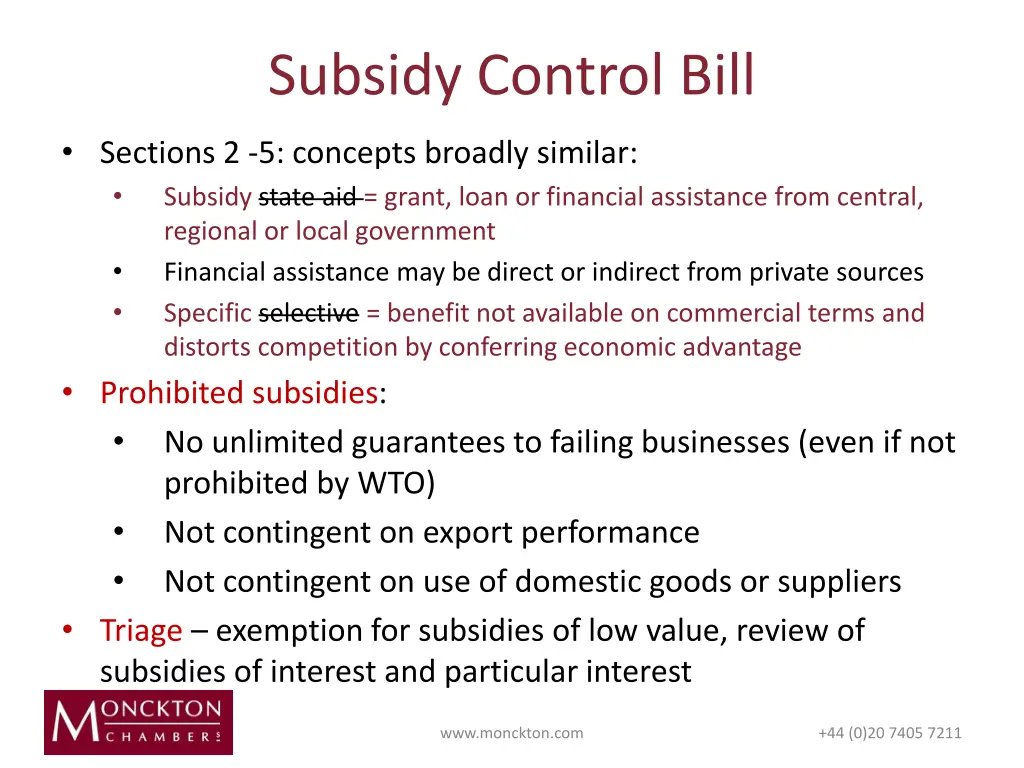 subsidy control bill