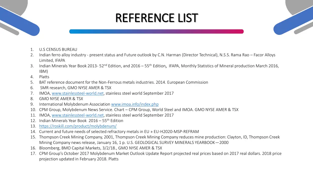 reference list reference list