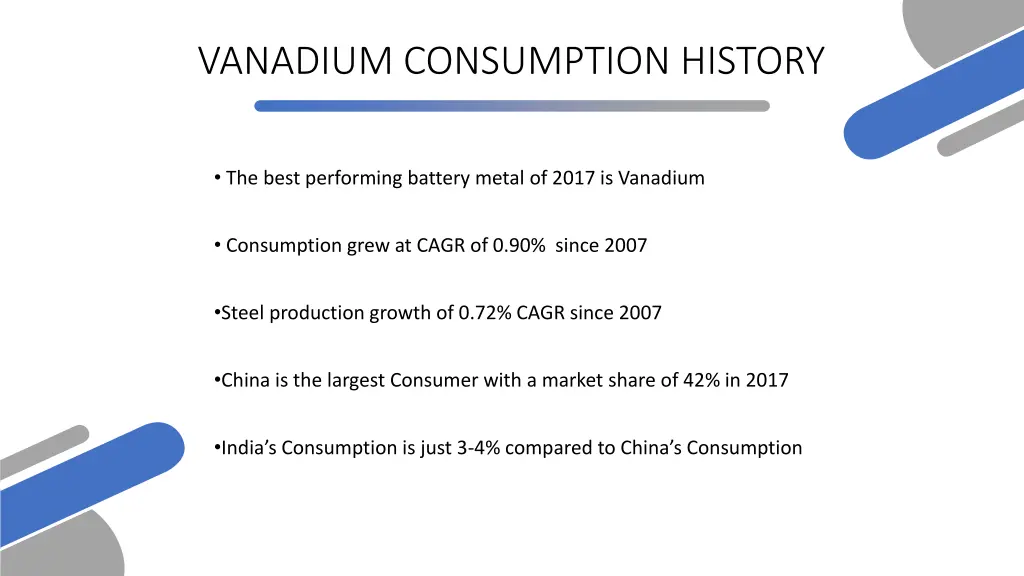 vanadium consumption history