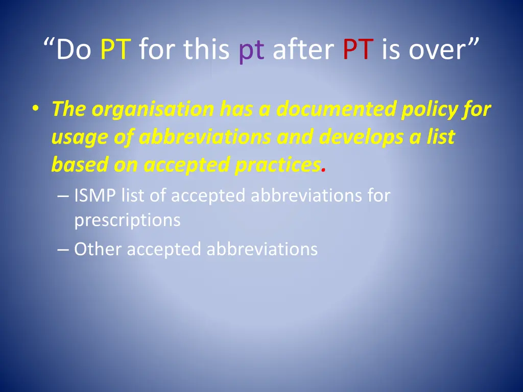 do pt for this pt after pt is over