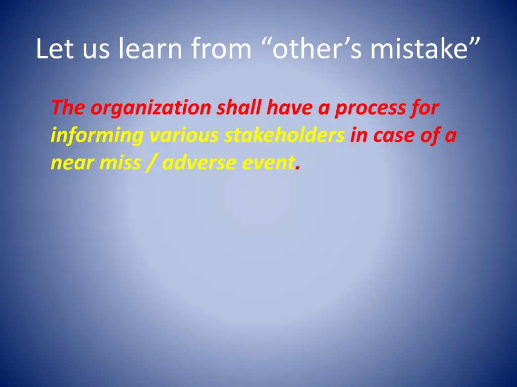 let us learn from other s mistake