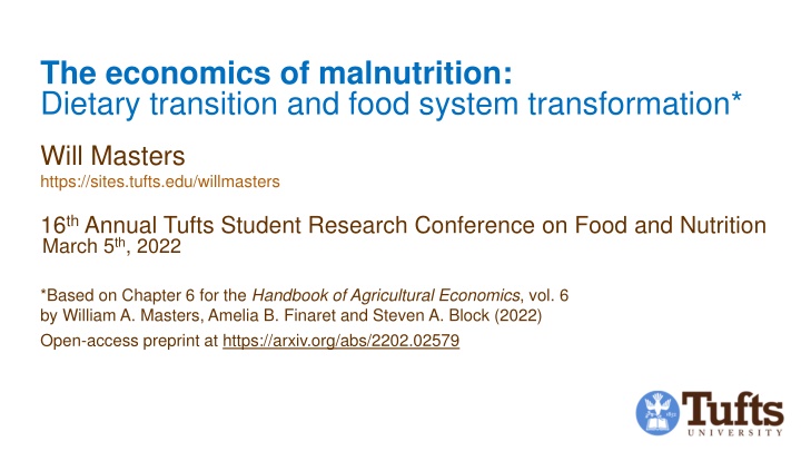 the economics of malnutrition dietary transition