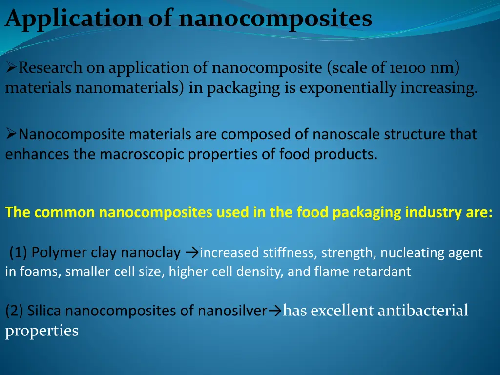 application of nanocomposites