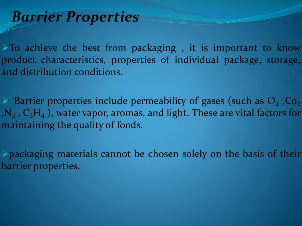 barrier properties