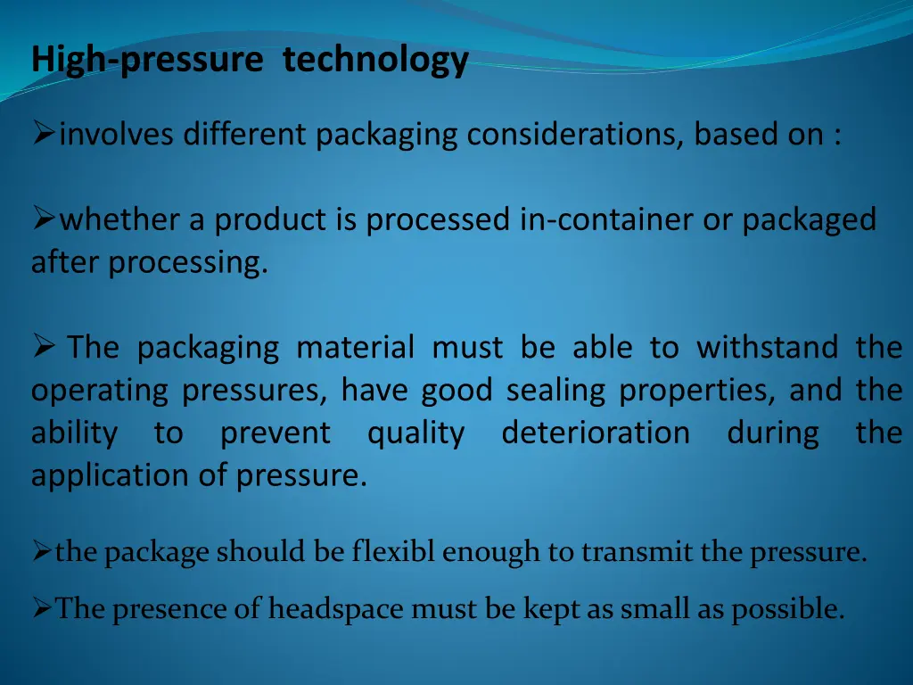 high pressure technology