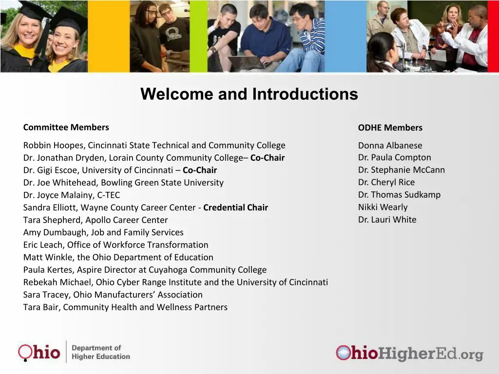 welcome and introductions
