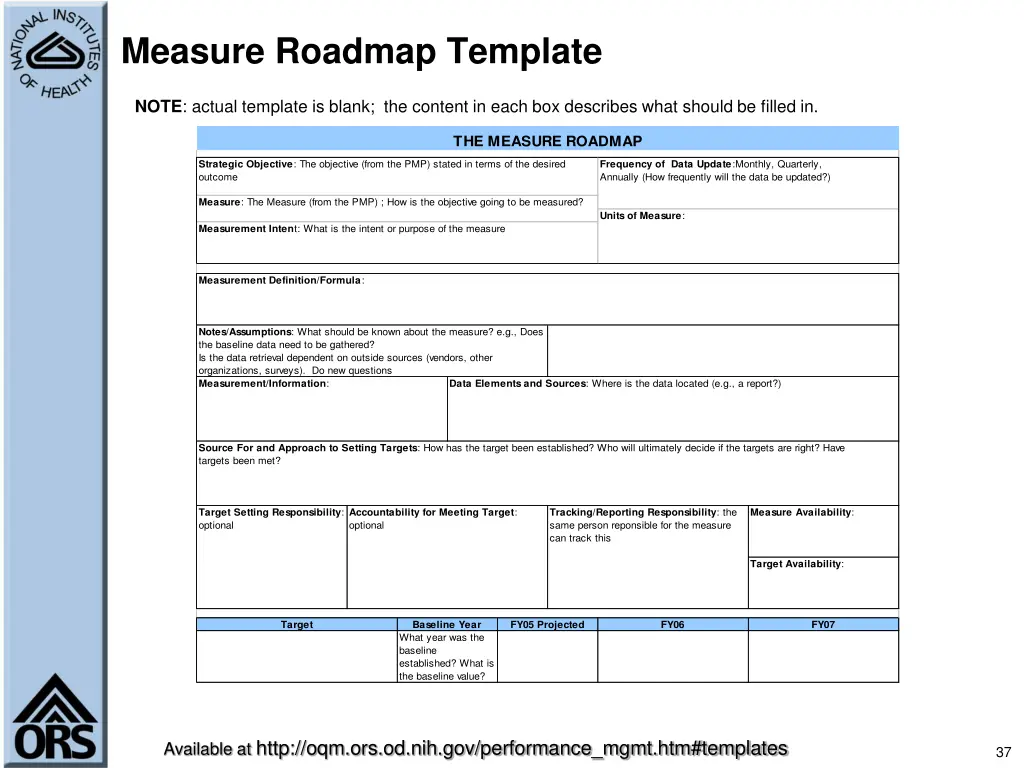 measure roadmap template