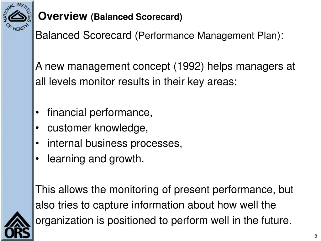 overview balanced scorecard