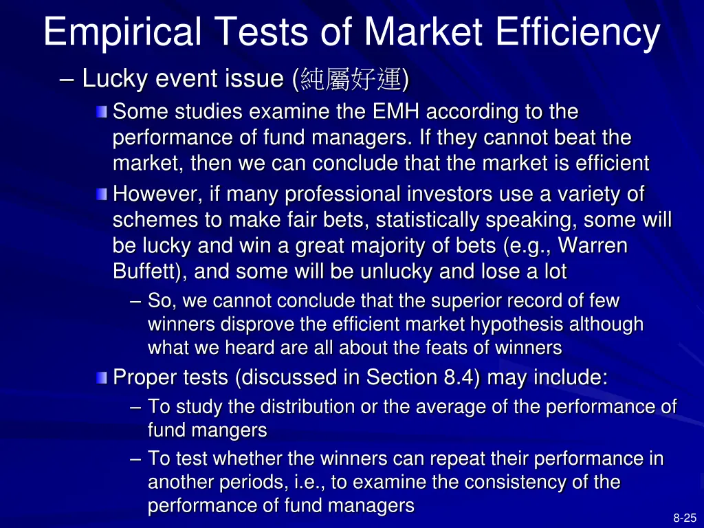 empirical tests of market efficiency 2