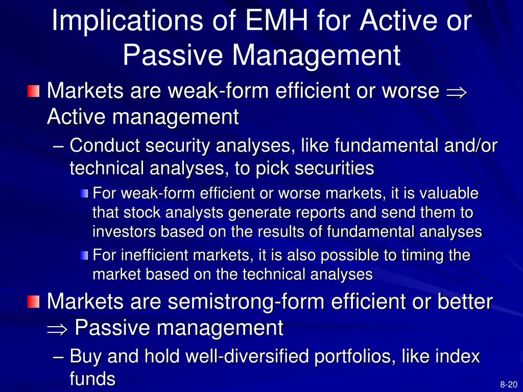 implications of emh for active or passive 3