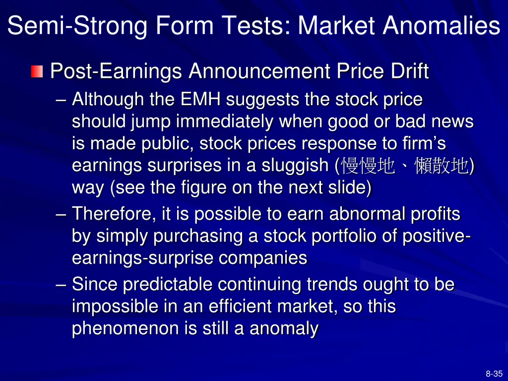 semi strong form tests market anomalies 3