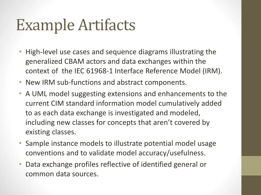 example artifacts