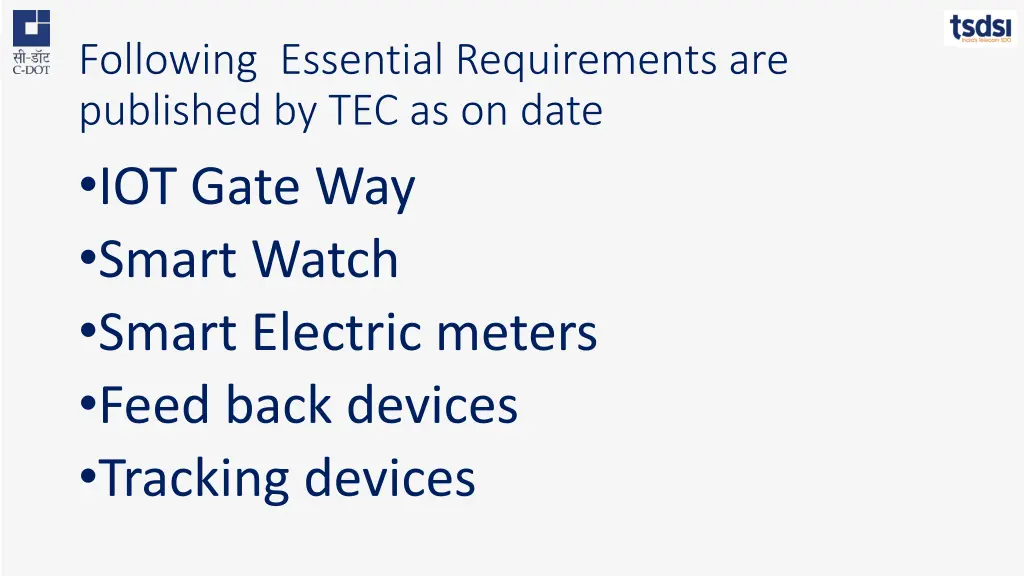 following essential requirements are published