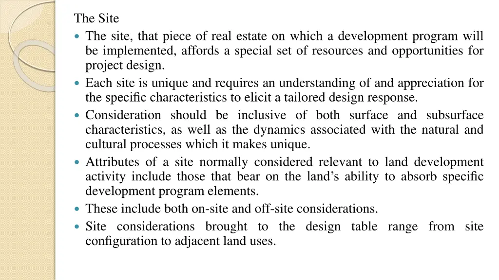 the site the site that piece of real estate