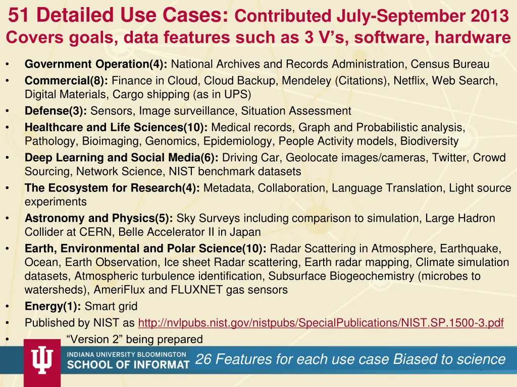 51 detailed use cases contributed july september