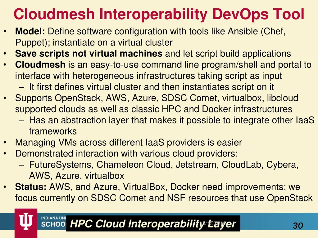 cloudmesh interoperability devops tool model