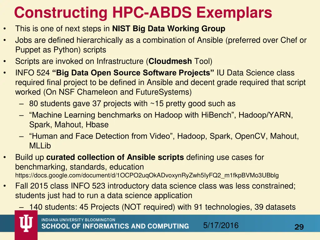 constructing hpc abds exemplars this