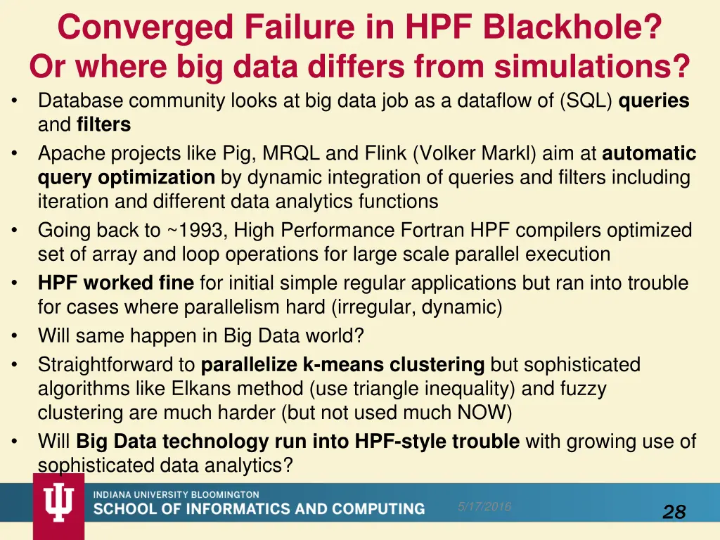 converged failure in hpf blackhole or where