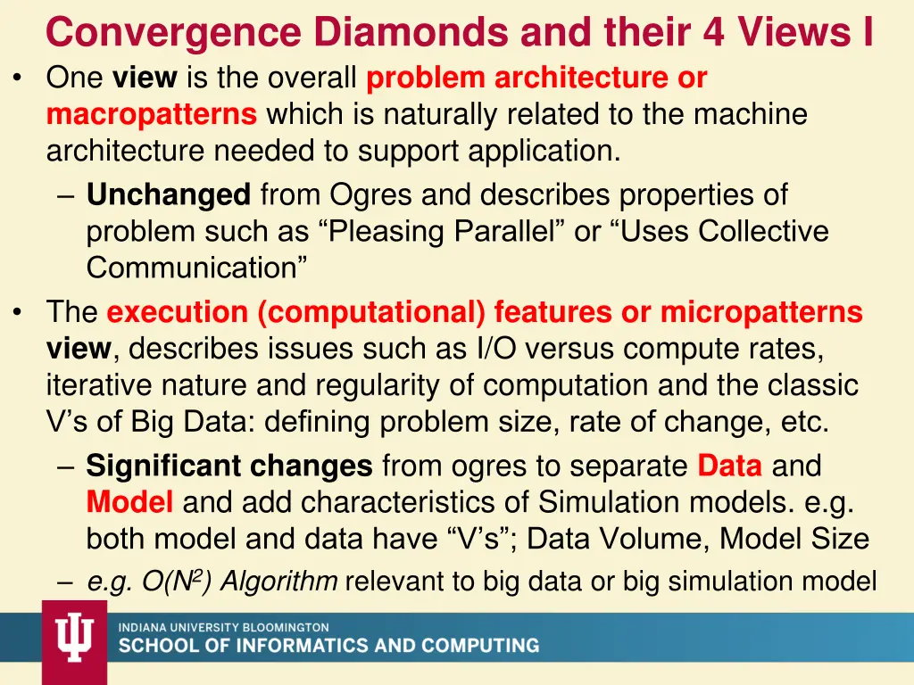 convergence diamonds and their 4 views i one view