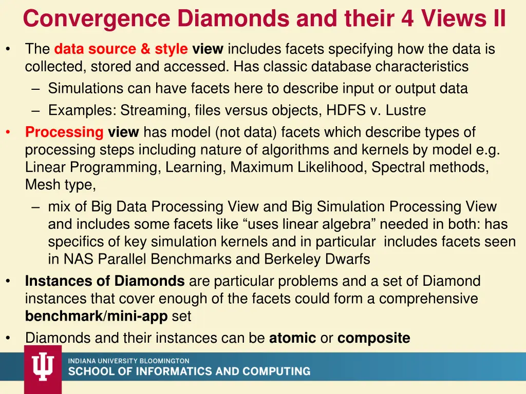 convergence diamonds and their 4 views ii