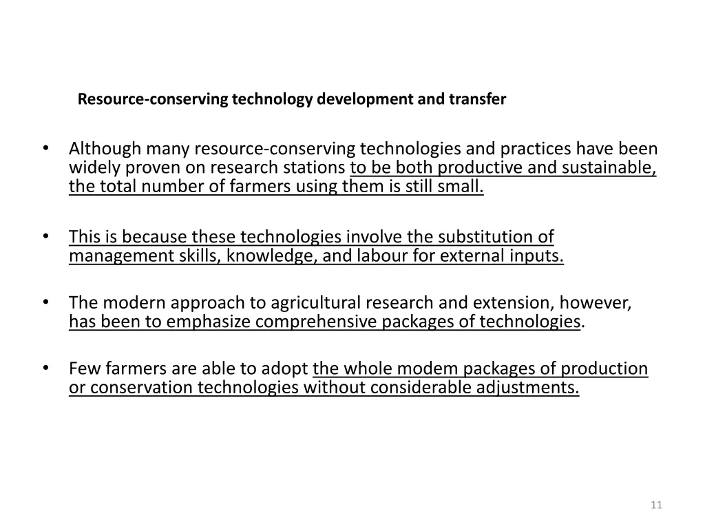 resource conserving technology development