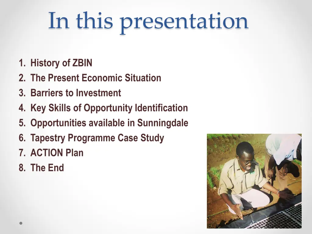in this presentation
