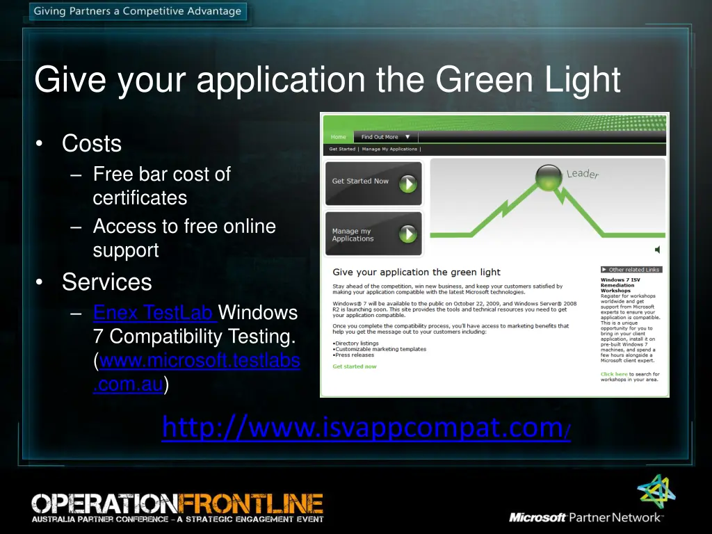 give your application the green light
