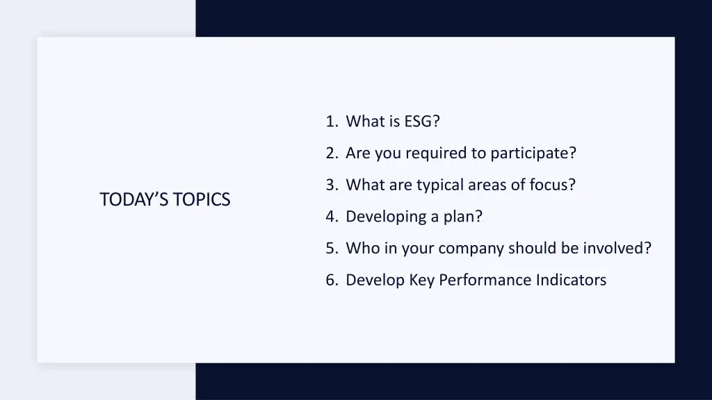 1 what is esg