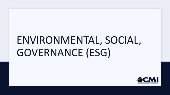 environmental social governance esg