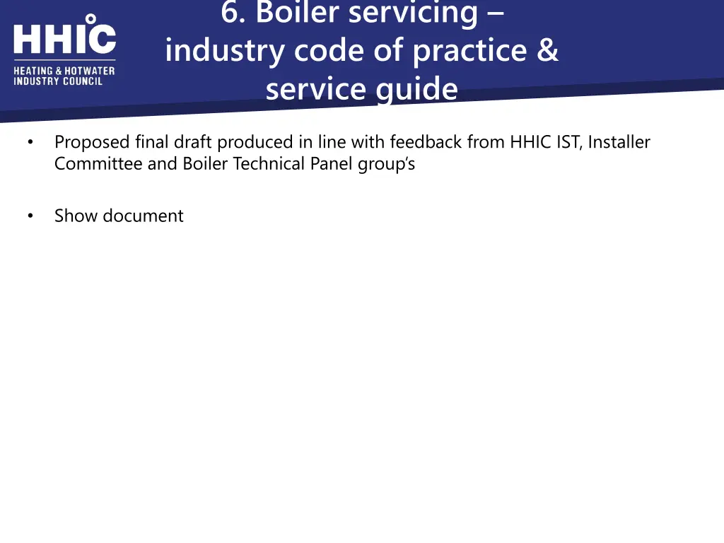 6 boiler servicing industry code of practice
