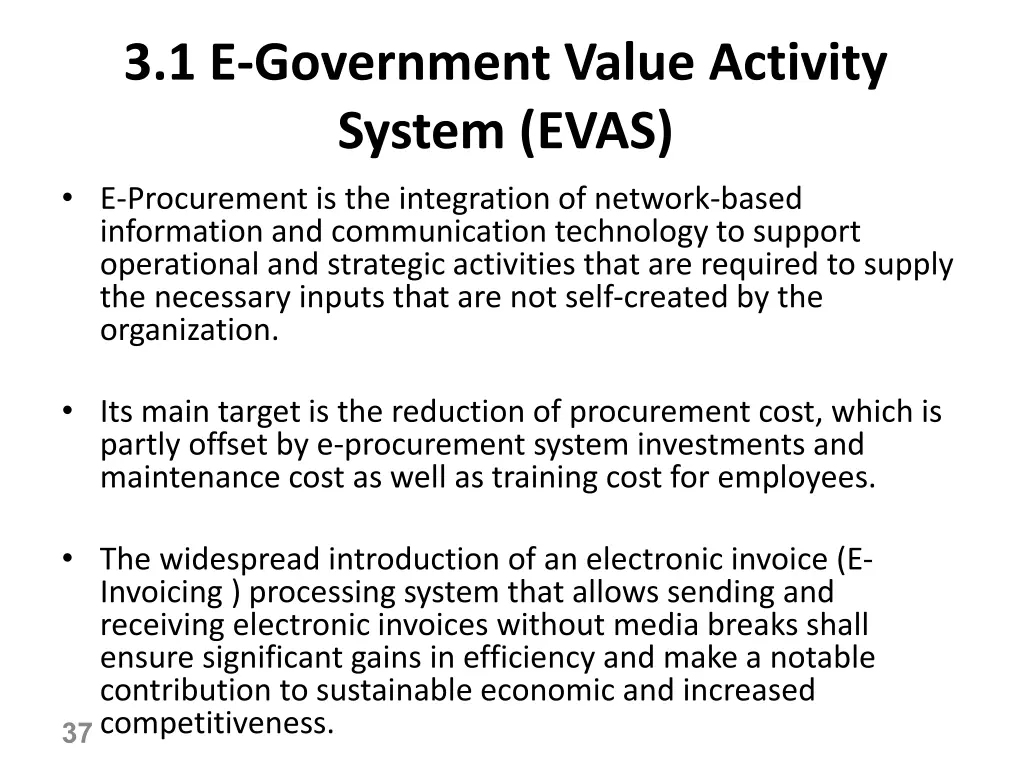 3 1 e government value activity system evas 16