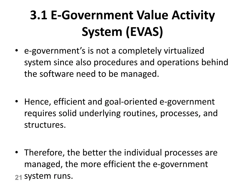 3 1 e government value activity system evas 2